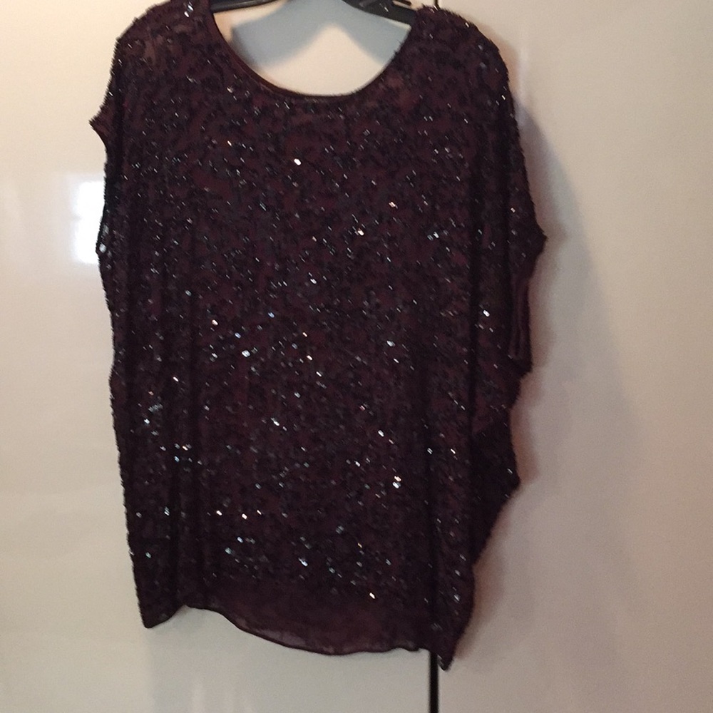 All saints hand embellished asymmetrical sleeve